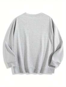 Autumn And Winter New Style, Round Neck Loose Fit, Casual Style, Canadian Maple Leaf Print, Women's Sweatshirt, Comfortable And Warm, Fashionable Print, Suitable For Daily Wear Or Dates - Grey - View 2