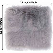 10 Inches Square Faux Fur Rug Small Fluffy Area Rug Cushion Living Room Sofa Bedroom Floor Soft Square Chair Cover Pad Nail Photographing Background Of Jewelry