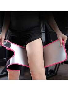 Manicotti per gambe sauna universali sinistro/destro, accelerano la sudorazione intensa, riducono il gonfiore delle cosce, adatti per yoga, pilates, allenamento a casa e fitness, manicotti per gambe regolabili con gancio e asola - nero - Visualizzare 8