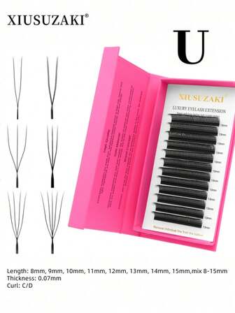 XIUSUZAKI U-formade YY 3D 4D 5D W ögonfransförlängningar ny stil U/W fransförlängning mink färdiga volymfläktar lösögonfransar 12 rader