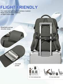 Rucsac de mână, rucsacuri de călătorie, aprobat pentru zbor, capacitate mare, țesătură din nailon, impermeabil, rucsac pentru drumeții, rucsac pentru computer în aer liber, pentru călătorii, camping, drumeții, pentru bărbați și femei, cadou pentru mamă, tată, fiică, prieten, accesorii de călătorie, unisex, rucsac funcțional pentru băieți, rucsac pentru computer, design cu curea pentru bagaje, pentru întoarcerea la școală, pentru afaceri la facultate, în aer liber, pentru boboci, boboc, cadou pentru iubit și tată