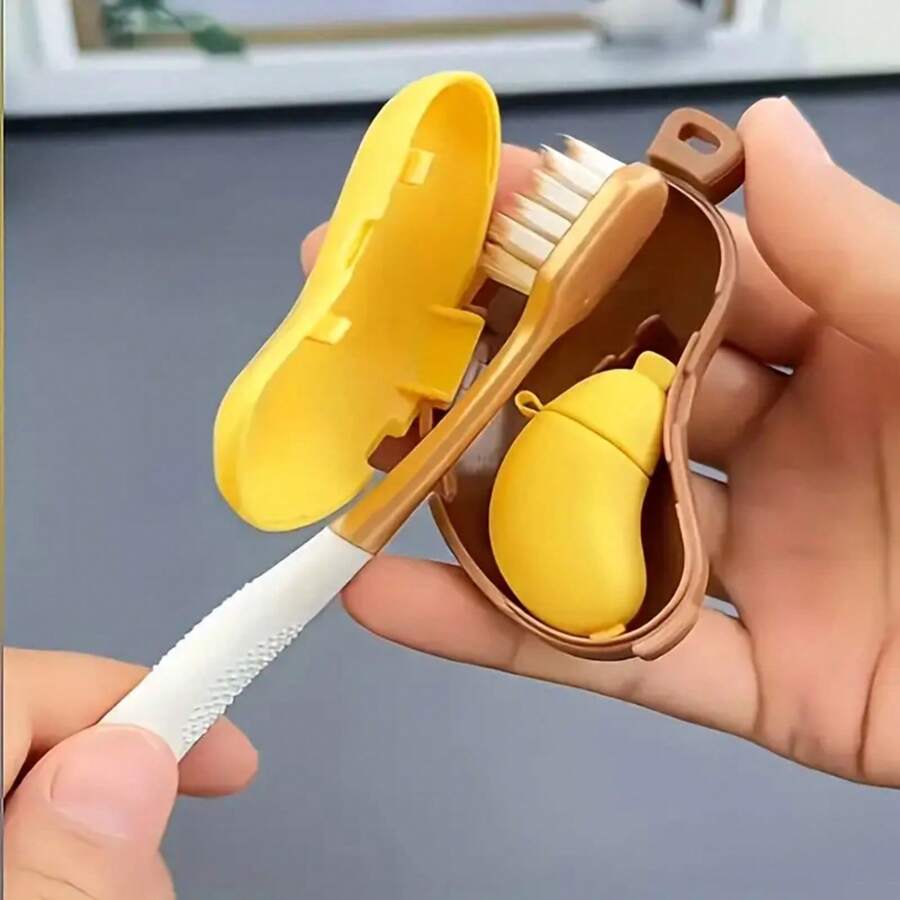 Cute Banana-Shaped Toothbrush Storage Box - Portable Travel And Home Toothbrush And Toothpaste Storage, Dustproof Protective, Ergonomic Design, Toothbrush Travel, Fun Shape, Smooth Surface - 1 Piece Yellow - View 1