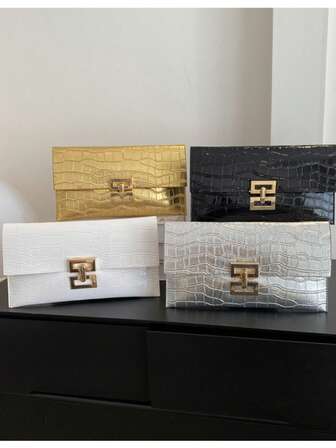 Stylish PU Clutch Bag With Metal Buckle Envelope Design, Large Capacity Wallet Suitable For Evening Dress And Formal Occasions, Perfect Gift For Friends Or Mother For Women Wallet Purse Wallet Long Wallet Card Wallet