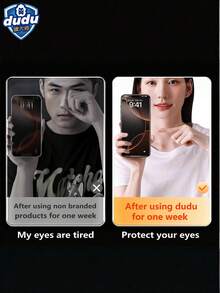 dudu 适用于 17/16/15/14/13/12 的隐私屏幕保护膜，9H 硬度钢化玻璃，防窥防盗，无气泡，兼容手机壳，防刮花。生日、送给家人和朋友的绝佳礼物，手机屏幕保护膜，手机配件。 - 高品質防偷窺 - 查看 4