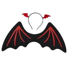 2 Pieces Halloween Costume Wings For Makeup Party, Devil Wings Headband Magic Wand Set, Cute Dress Up Props To Wear For Easter Christmas Holiday Costume - B - View 7