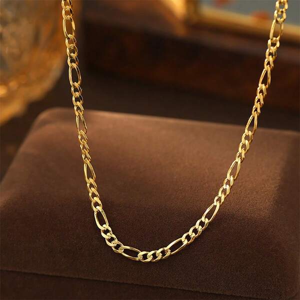 1 Piece Women's Italian 4mm Cut Necklace - 18k Gold Plated, Classic Style - All Seasons, Valentine's Day, Birthday, Party | Durable 18k Gold Plating | Elegant Gift Box Included