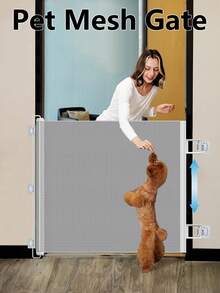 Cổng thú cưng có thể mở rộng, Lưới cách ly cổng cho chó, Ngăn thú cưng chạy nhảy, Hàng rào an toàn cho thú cưng phù hợp cho mèo con và chó con, Cổng an toàn trong nhà và ngoài trời áp dụng cho cửa ra vào, cầu thang, hành lang - Nhiều màu - Xem 2