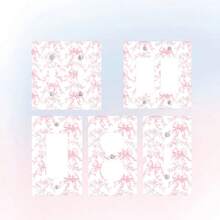 Bohemian Floral Light Switch And Outlet Covers - Decorative Electrical Socket Plates With Pink Flowers, Easy Installation No Wiring Needed, For Farmhouse, Living Room, Bathroom, Bedroom - Compatible With Single/Double Switches & Outlets, Home Decor Accents, Room Styling, Botanical Theme, Vintage Aesthetic, Durable Covers, Smooth Finish, Switchplate Covers, Switch Cover, Bohemian Decor - 1 Gang Single Rocker - 查看 1
