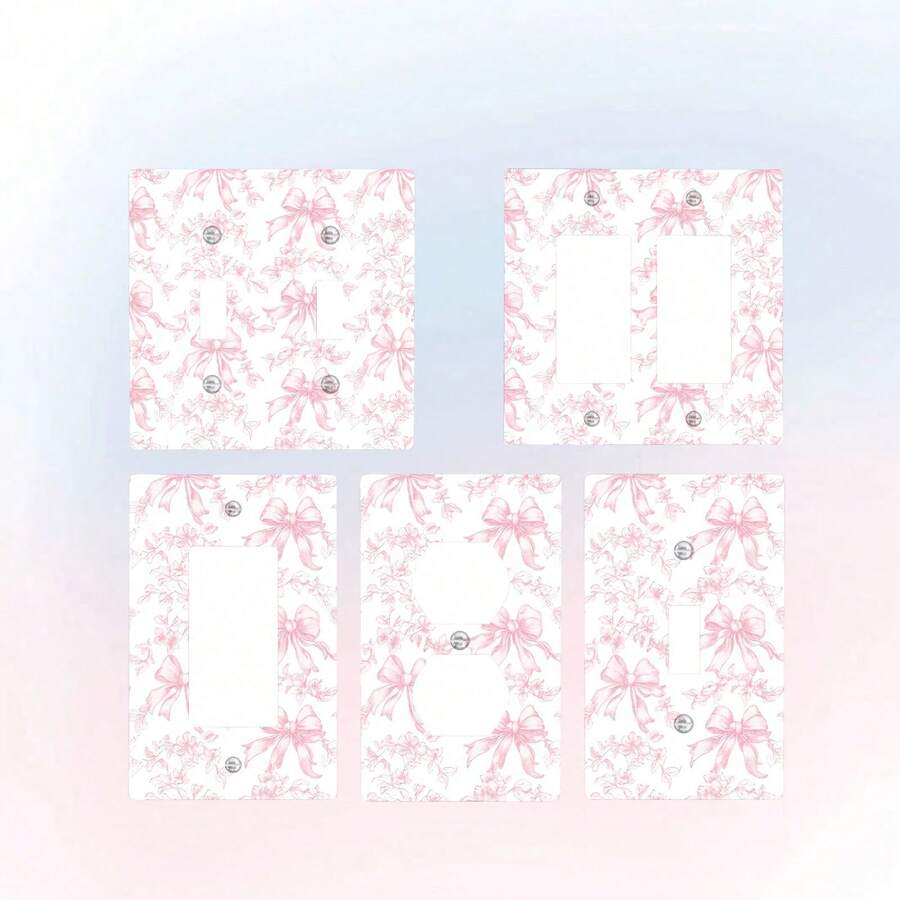 Bohemian Floral Light Switch And Outlet Covers - Decorative Electrical Socket Plates With Pink Flowers, Easy Installation No Wiring Needed, For Farmhouse, Living Room, Bathroom, Bedroom - Compatible With Single/Double Switches & Outlets, Home Decor Accents, Room Styling, Botanical Theme, Vintage Aesthetic, Durable Covers, Smooth Finish, Switchplate Covers, Switch Cover, Bohemian Decor - 1 Gang Single Rocker - 查看 1