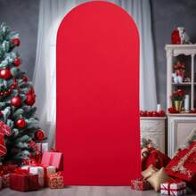 5ft, 6ft, 6.6ft, 7.2ft Red Arch Backdrop, 2 Sides Spandex Stretch Fabric Arch Backdrop Suitable For Wedding Arch, Birthday Party, Wedding Arch Decor (Arch Frame Not Included, Fabric Background Only) - Red - View 5