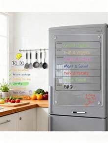 1 pieza Pizarra magnética acrílica 3D para refrigerador, pizarra de mensajes manuscritos, pizarra de planificación semanal y mensual + notas borrables, pizarra magnética para escribir en el refrigerador