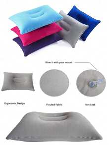 Almohada inflable para siesta al aire libre, cojín de viaje, almohada para la cintura, almohada para el cuello, cojín esencial para conciertos, almohada portátil cuadrada, almohada inflable de aire cuadrada con flocado, almohada inflable para acampar al aire libre, bolsa de almohada inflable de viaje, artículos esenciales de vacaciones, accesorios de viaje, bolsa de playa, artículos esenciales de verano, regalos para maestros, bolsa para la escuela, accesorios escolares, útiles escolares - Multicolor - Ver 4