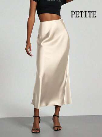 SE-HORE 女士时尚通勤百搭小巧版型弹力缎面纹理半身裙，适合所有季节