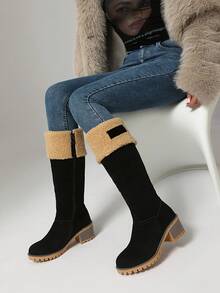 Nuevas botas de media pantorrilla de moda para mujer, botas cortas versátiles y casuales, zapatos negros