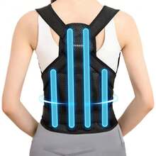 Back Posture Corrector Belt With Vertical Shoulder Support - Multicolor - Ver 3