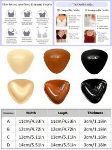 Double-Sided Sticky Bra Inserts,Snowy Sticky Bra Inserts,Sticky Bra Push Up, Self Adhesive Pads Ultra Instant Lift Bra, Push Up Bikini Pads For Sports Bra Swimsuit - Multicolor - View 4