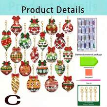 20, Alien Diamond Drawing Keychains, 5D Craftsmanship, Acrylic Material, DIY Mini Diamond Drawing Keychains, Christmas Theme Diamond Drawing Keychains, Premium Diamond Drawing Keychains, Bag Accessories, Backpack Hangers, Gift Selection, Handicraft Beginners