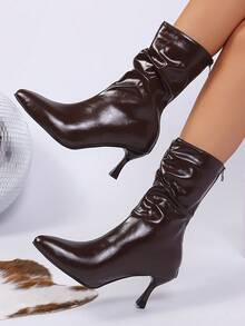 Western Style Holiday Home Punk Basic All Season Handsome Cute Personalized Fashion Sexy Viral Wear-Resistant Comfortable Non-Slip Low Price Beautiful Ladies Casual Sports Shoes Outdoor Country Resort Boots Combat Boots Stilettos Round Toe Shoes Running Shoes Hiking Shoes Dance Shoes Party Shoes Student Shoes High Heel Boots Mid-Calf Boots Shiny Dark Brown Boots