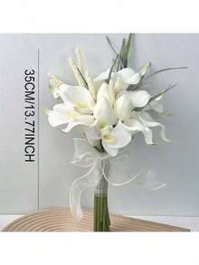 马蹄莲花束、新娘抛花、伴娘花束、婚礼花卉中心装饰、家居周年纪念装饰、婚礼摄影道具 - 白色 - 查看 13