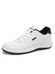 大码男士休闲运动鞋，防水轻便透气跑步鞋，百搭休闲运动鞋 - 白色 - 查看 8