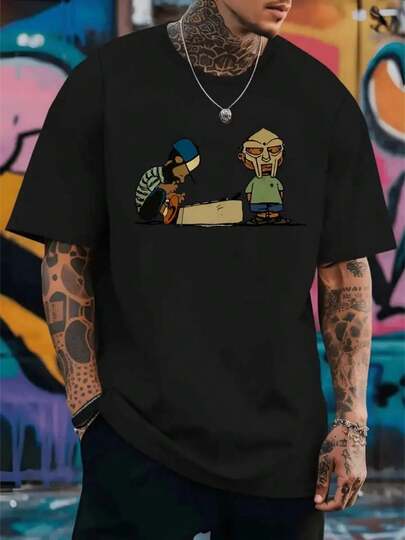 Camiseta Masculina 100% Algodão - Beatmaker & MF Estilo Urbano  Verão    Ajuste Regular    Nenhum