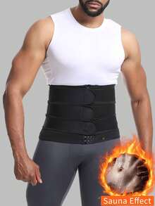 1 件男士运动腰部训练带，三带可调节腰部束带，健身腰部修剪器，吸汗腰部塑形器 - 黑色 - 查看 10