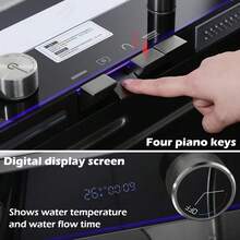 Cuixoc 31.49"X17.71" Kitchen Sink, Waterfall Stainless Steel Undermount Sink, Drop In Sink Single Bowl, With LED Digital Display Screen Handwheel Switch - 31.49"x17.71" - 查看 2