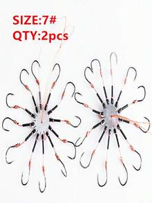 2 件 12 爪防饵爆炸钩旋转钩鱼竿抛竿鲤鱼鲶鱼草鱼钩钓鱼配件 - 黑色 - 查看 12