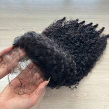 13x4 Burmese Curly Wig Human Hair 200 Density 13x4 Curly Lace Front Wigs Human Hair HD Transparent Lace Wig Pre Plucked Burmese Virgin Human Hair Wigs For Women 30 Inch - Natural Black - 查看 5