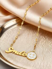 MONALLY 18k金鍍禮物1入組豪華時尚掛墜金項鍊,優雅鎖骨鏈不鏽鋼飾品,生日禮物西式風格