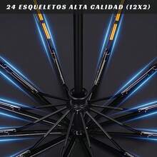 Paraguas Plegable Automático, Paraguas de Bolsillo para Lluvia y Sol, Sombrilla Plegable Grande Resistente al Viento y Lluvia con Protección UV, Portátil para Hombres y Mujeres - Beige - Ver 10