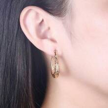 1 Pc Earrings, U-Shaped Hollow Retro Earrings, Elegant High Jewelry, Fashionable Luxury Gifts. - Vàng - Xem 2
