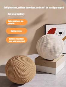 1pc Cat Toy Sisal Ball, Extra Large Self-Entertainment Gadget, Teasing Wand, Chew Toy, Squeaky Ball, Comprehensive Cat Supplies
