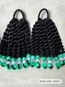 2 pezzi Estensioni per capelli per bambini con perline, eleganti e adorabili extension per coda di cavallo, extension per coda di cavallo con perline gemelle, parrucca sintetica per uso quotidiano e da festa, regalo per capelli