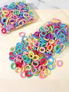 100pcs Black Elastic Seamless Ponytail Hair Ties, Durable & Simple Daily Hair Accessories For Girls, Elegant & Damage-Free