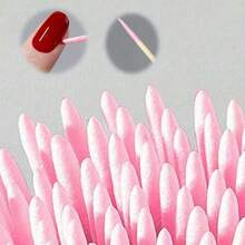 1200支装精密尖头清洁棉签，4英寸带木棒的微针清洁棉签，可用于清洁指甲油、修正化妆错误、眉毛、纹身、美容等。 - 彩色 - 查看 6