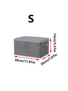 1pc Grey Cationic Soft Cover Storage Box For Clothes, Home Fabrics, Large Capacity Organizing Box, Wardrobe Layered Storage - Multicolor - View 13
