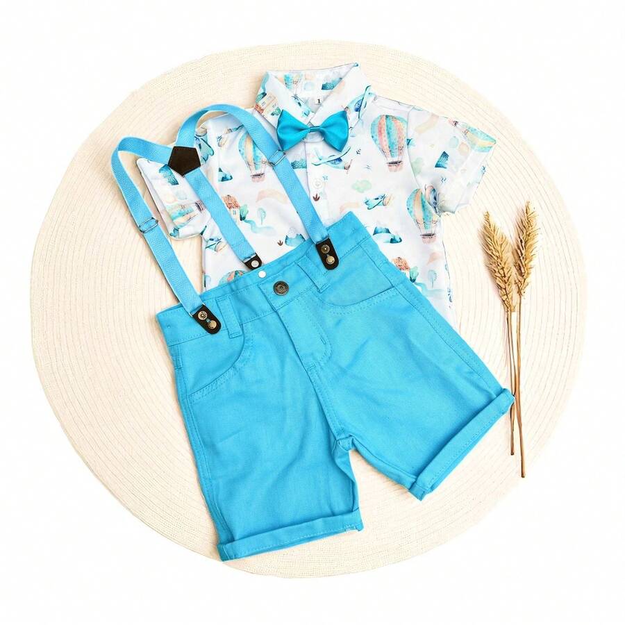 Boy Birthday Social Set Balloon Time Flies - 淺藍色 - 查看 1