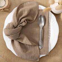 12pcs Solid Color Handmade Washable Reusable Napkins, 42*42cm/16.5*16.5inch, Suitable For Weddings, Outdoor Events, Party, Cafe, Fine Dining, Hotel, Food Photography, Daily Use