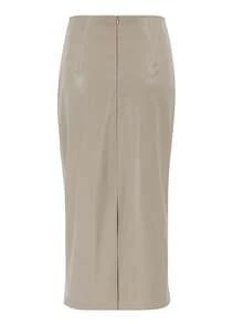 法式优雅皮裙开衩设计修身女裙适合日常通勤约会聚会秋冬