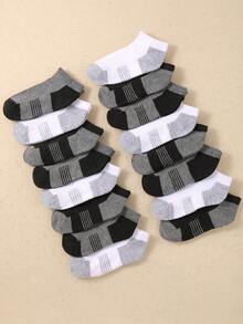 30双装男女童撞色中筒袜 - 时尚休闲运动袜，适合男孩女孩 - 黑色、白色、灰色儿童袜 - 适合上学、运动和日常玩耍 - 彩色 - 查看 2