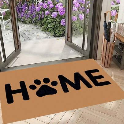 1pc Crystal Velvet Entrance Doormat, Non-Slip, Dirt-Resistant, Modern Minimalist Style, Easy Maintenance