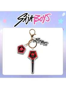1 قطعة سلسلة مفاتيح تميمة بنمط عصا الإضاءة الأنمي كي بوب، هدية ل- Saiaboy و Zoey و Rumi و Baby و Abby من الأكريليك