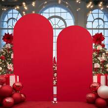 5ft, 6ft, 6.6ft, 7.2ft Red Arch Backdrop, 2 Sides Spandex Stretch Fabric Arch Backdrop Suitable For Wedding Arch, Birthday Party, Wedding Arch Decor (Arch Frame Not Included, Fabric Background Only) - Red - View 9