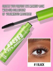 MISSLYN-LASH Explosive Volume Mascara, Volumizing, Lengthening, Curling, Multiplying, Layerable Formula, Black, Dramatically Thickens Lashes, Creates Natural To Bold Looks, Lengthens & Volumizes, Fan-Shaped Lashes, Creamy Texture, Volumizing, Lengthening, Curling, Multiplying, Infinitely Lengthening, Long-Lasting & Smudge-Proof, Layerable Application, Easy Removal - #1 Black - 查看 4