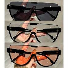 Unisex Oversized Semi-Circular Glasses - Anti-Glare , Perfect For Hiking, Beach Trips, And Daily Outdoor Activities; Durable And Stylish - Tròng kính màu cam nhạt - Xem 11