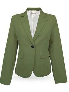SACO ELEGANTE SOLAPA DE MUESCA UN BOTÓN - Verde Oliva - Ver 2