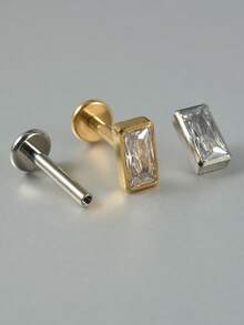 1PC G23 Solid Titanium Cz Flower Cartilage Earrings Stud 16G Internal Threaded Marquise Zirconia Helix Ear Tragus Piercing Body Jewelry