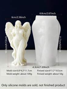 1 pieza Molde de vela de pasillo de diosa navideña, resistente al calor, flexible y fácil de limpiar, adecuado para velas aromáticas DIY, piedras difusoras de yeso, moldeado de resina y talla grande, multiusos, adecuado para decoración navideña, meditación y decoración del hogar