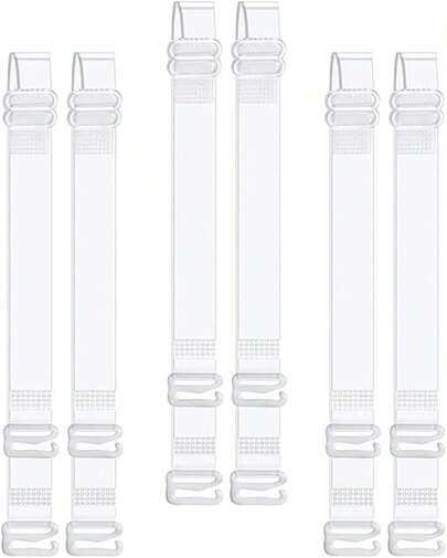 Quintion Anneao Clear Bra Straps Invisible Adjustable Bra Strap 3 Pair Transparent Bra Straps Non-Slip Shoulder Straps